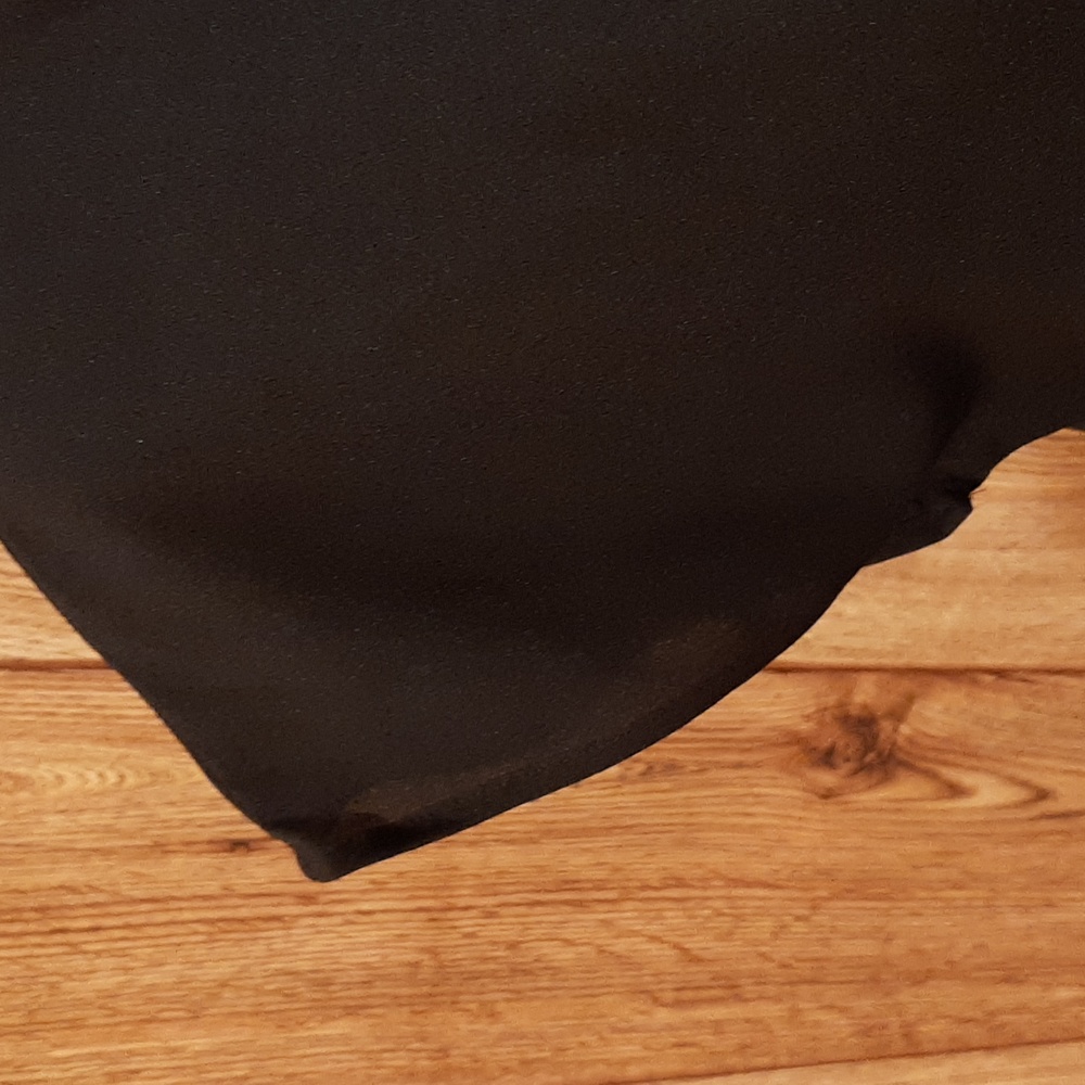 New York & Company Black Fringe Short Sleeve Blouse (Small) - Picture 4 of 10